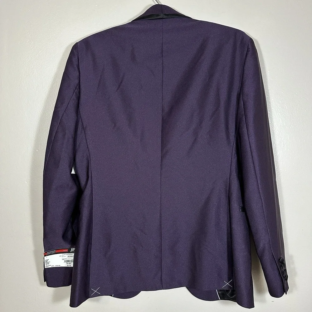 J. Ferrar Men's 38 Reg Slim Fit Plum Shine‎ Evening Edition Tuxedo Jacket NEW